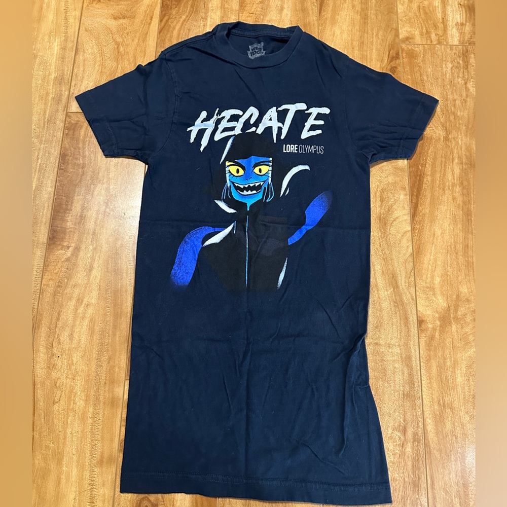 Webtoons Lore Olympus Hecate Graphic T-Shirt in Black and Blue